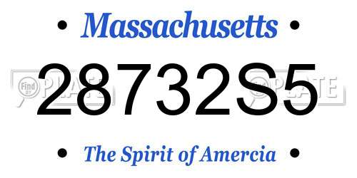 28732S5 Massachusetts License Plate
