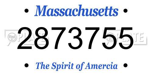 2873755 Massachusetts License Plate