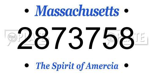 2873758 Massachusetts License Plate