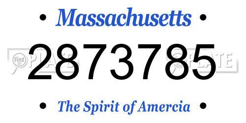 2873785 Massachusetts License Plate