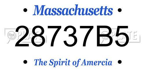 28737B5 Massachusetts License Plate