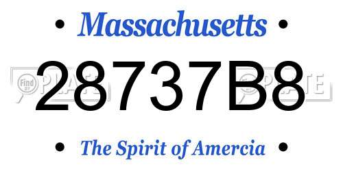 28737B8 Massachusetts License Plate