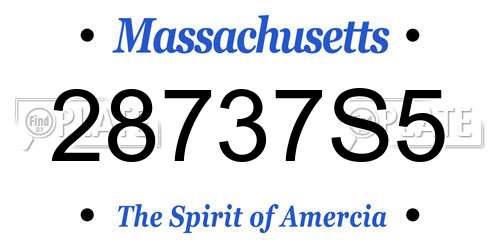 28737S5 Massachusetts License Plate