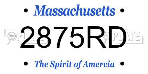 2875RD Massachusetts License Plate