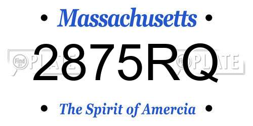 2875RQ Massachusetts License Plate