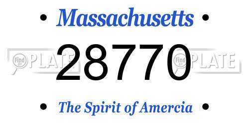 28770 Massachusetts License Plate