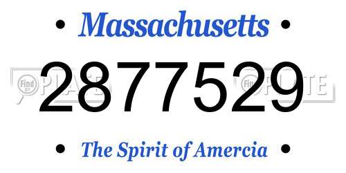 2877529 Massachusetts License Plate