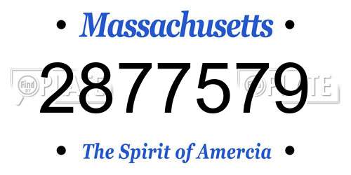 2877579 Massachusetts License Plate