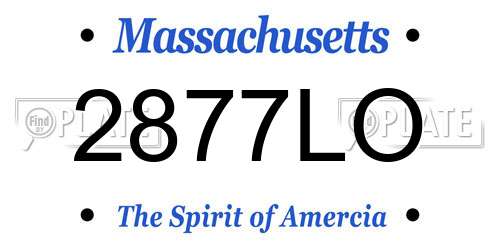 2877LO Massachusetts License Plate