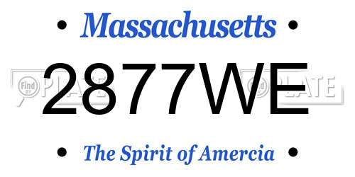 2877WE Massachusetts License Plate