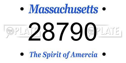 28790 Massachusetts License Plate