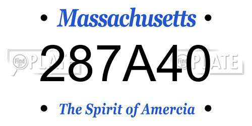 287A40 Massachusetts License Plate