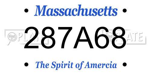 287A68 Massachusetts License Plate