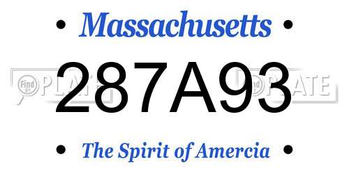 287A93 Massachusetts License Plate