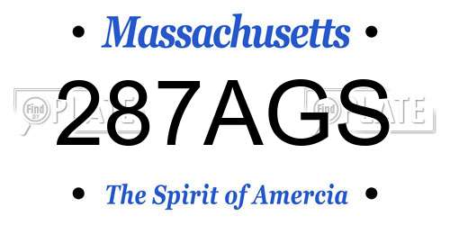 287AGS Massachusetts License Plate