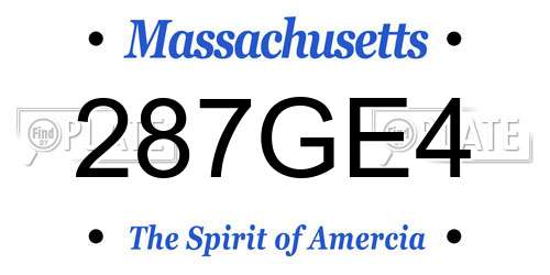 287GE4 Massachusetts License Plate