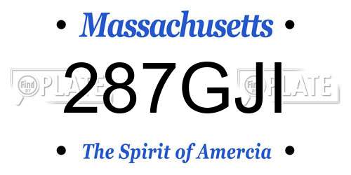 287GJI Massachusetts License Plate