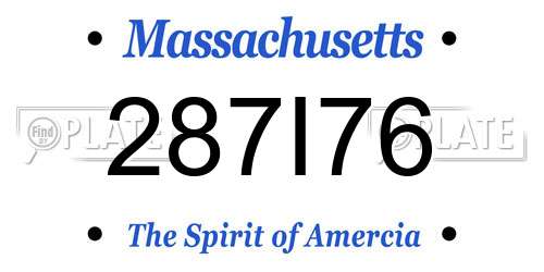 287I76 Massachusetts License Plate