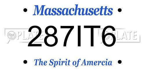 287IT6 Massachusetts License Plate
