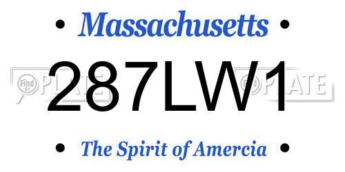 287LW1 Massachusetts License Plate