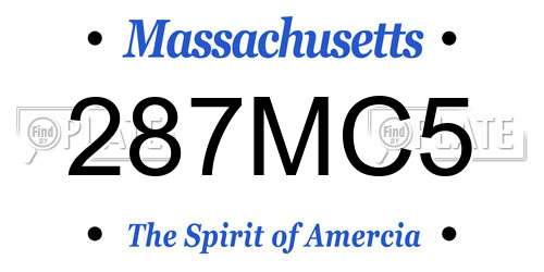 287MC5 Massachusetts License Plate