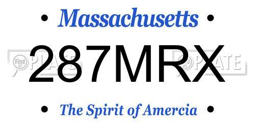 287MRX Massachusetts License Plate