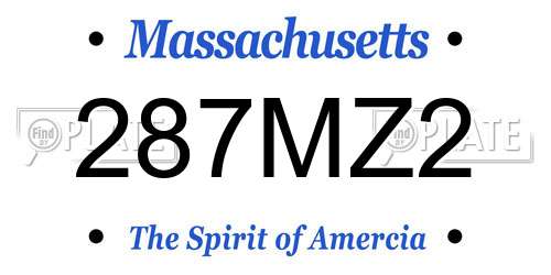 287MZ2 Massachusetts License Plate