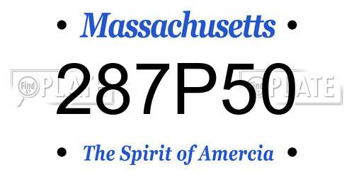 287P50 Massachusetts License Plate