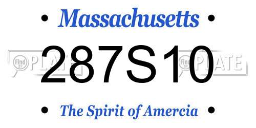 287S10 Massachusetts License Plate