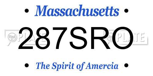 287SRO Massachusetts License Plate