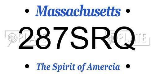 287SRQ Massachusetts License Plate