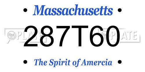 287T60 Massachusetts License Plate