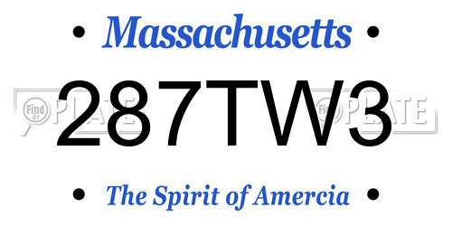 287TW3 Massachusetts License Plate