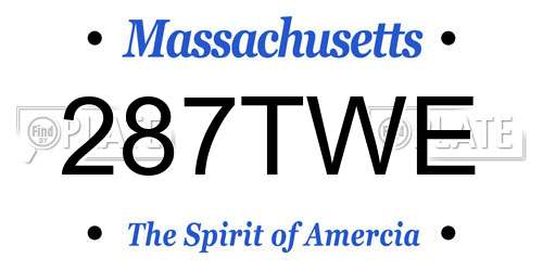 287TWE Massachusetts License Plate