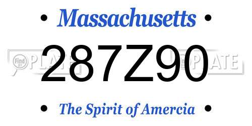 287Z90 Massachusetts License Plate