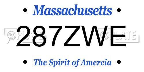 287ZWE Massachusetts License Plate