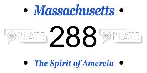 288 Massachusetts License Plate