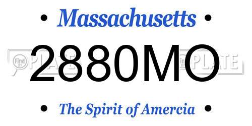 2880MO Massachusetts License Plate