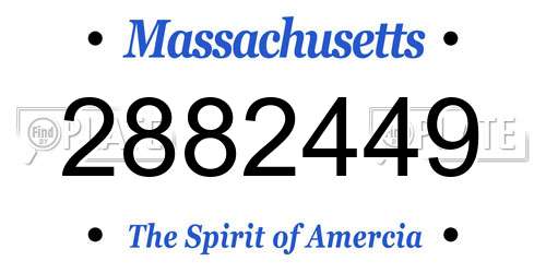 2882449 Massachusetts License Plate