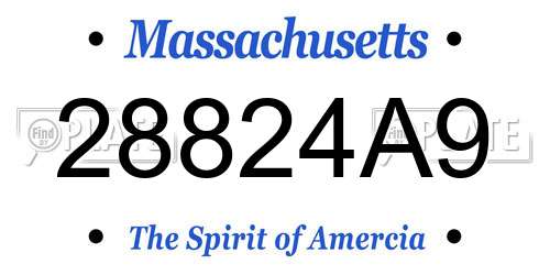 28824A9 Massachusetts License Plate