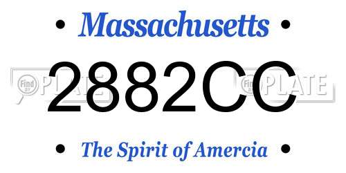 2882CC Massachusetts License Plate