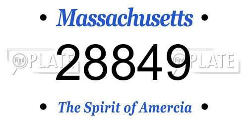 28849 Massachusetts License Plate