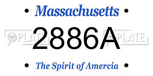 2886A Massachusetts License Plate