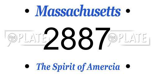 2887 Massachusetts License Plate