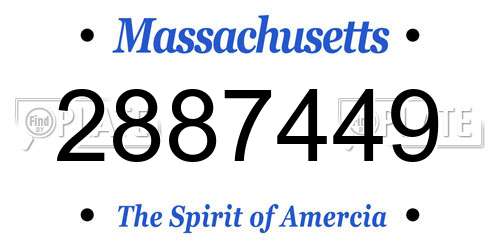 2887449 Massachusetts License Plate