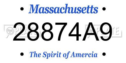 28874A9 Massachusetts License Plate