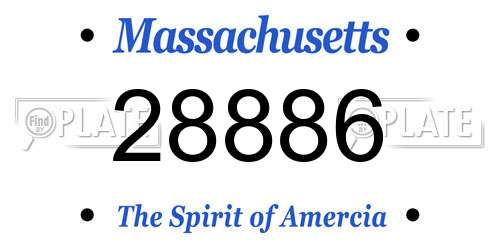 28886 Massachusetts License Plate