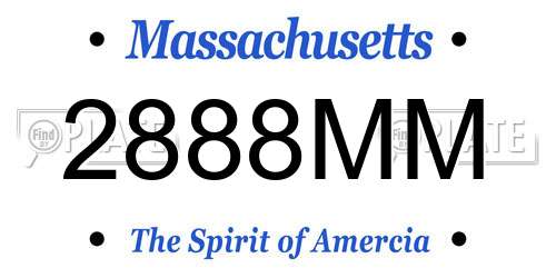 2888MM Massachusetts License Plate