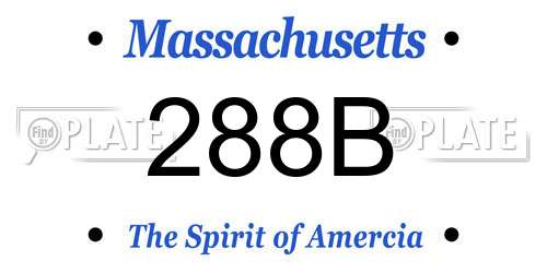 288B Massachusetts License Plate