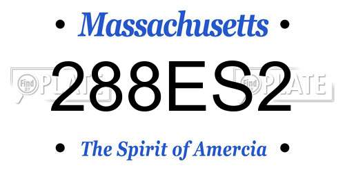 288ES2 Massachusetts License Plate